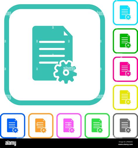 Configuraci N Del Documento Iconos Planos De Colores Vivos S Lidos En