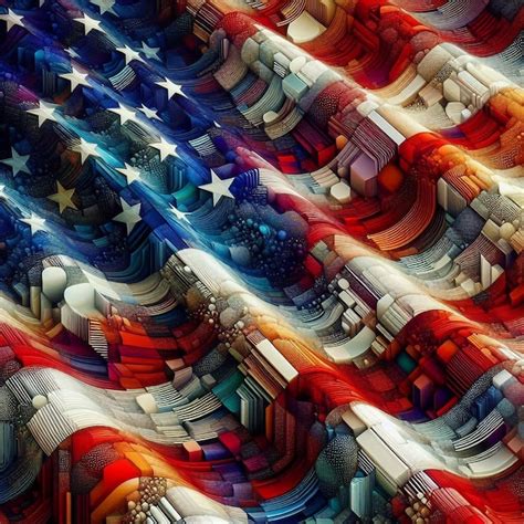 An Abstract Composition Of The American Flag Premium Ai Generated Image