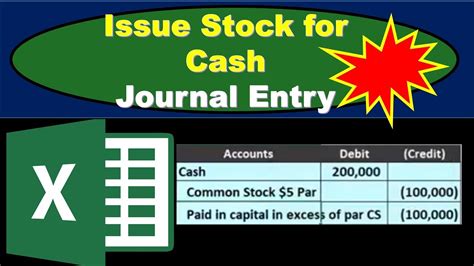 Issuing Stock For Cash How To Record The Journal Entry For The