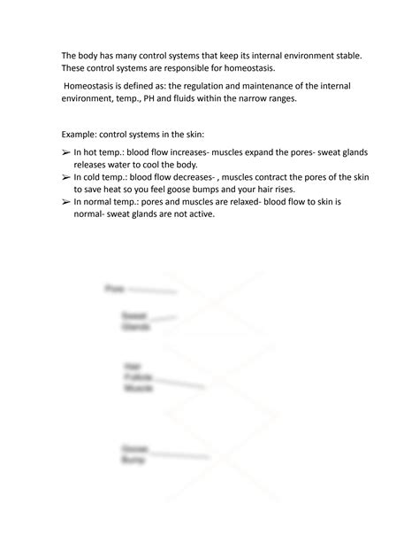 SOLUTION Mechanisms Of Homeostasis Studypool