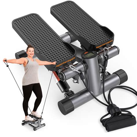 Sportsroyals Stair Stepper For Exercise Mini Steppers With Resistance Band Hydraulic Fitness