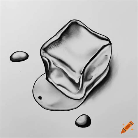 Melting Ice Cube Pencil Drawing On Craiyon