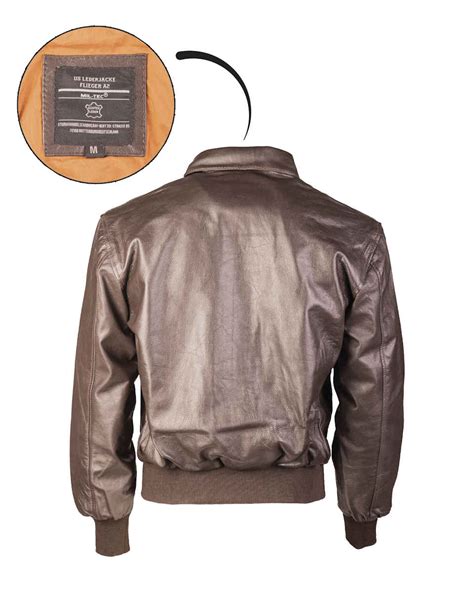 Mil Tec US LEDERJACKE FLIEGER A2 BRAUN Lederjacken Jacken Jacken