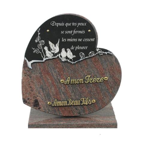 Funelior Plaque Fun Raire Plaque Fun Raire Granit Coeur Double