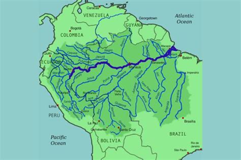 Rio Amazonas Mapa Longitud Dónde Nace Y Desemboca ¡fotos