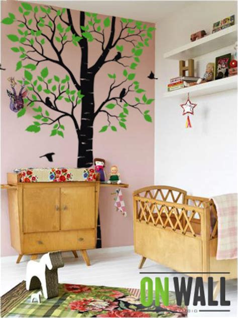 TREE WALL DECAL Large Birch Tree Wall Graphics Vinyl Wall | Etsy