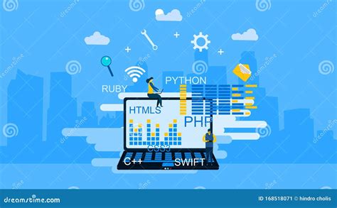 Programming Web Bannervector Illustration Stock Vector Illustration