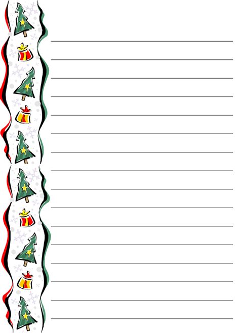 Christmas Tree And Gifts Lined Notebooking Paper Homeschool Helper