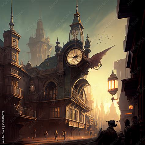 Steampunk City Ilustração Do Stock Adobe Stock