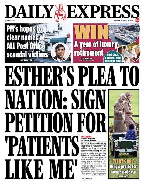 Daily Express Front Page 8th Of January 2024 Tomorrow S Papers Today