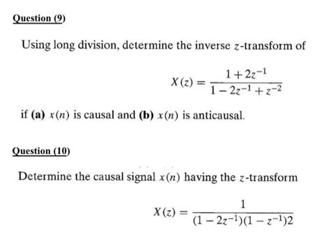 Solved Using Long Division Determine The Inverse Chegg