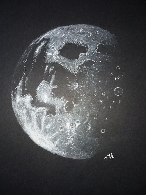 White and black charcoal, I love drawing the Moon. : r/drawing