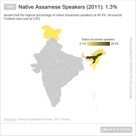 India Native Assamese Speakers 2011 1 3 Speaker Nativity Map