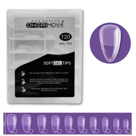 Tips Soft Gel Pre Limados Short Almendra 120und Cherimoya CREATIVA STORE