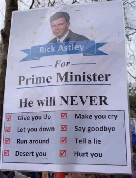 Rick Astley Prime Minister Of The Internet Gag