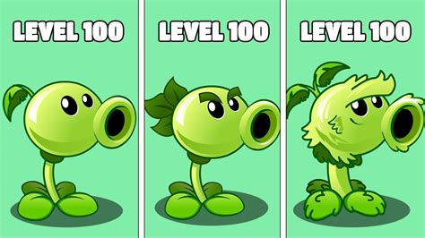 Pvz 2 All Plants Level 1 Vs Level Max Vs Level 100 Vs Blockhead Zombie Youtube