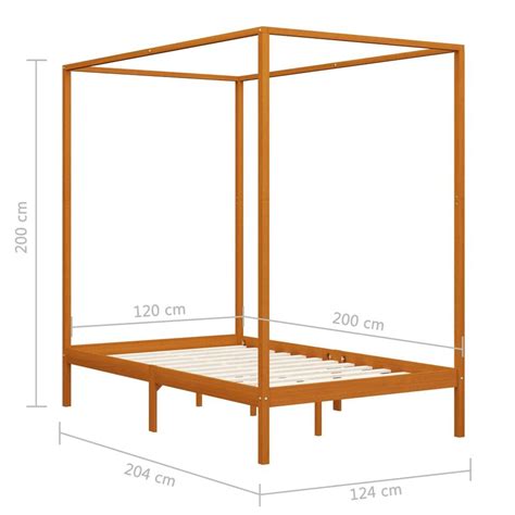 Vidaxl Hemelbedframe Massief Grenenhout Honingbruin X Cm Leen