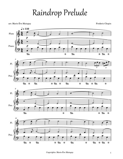 Raindrop Prelude Arr Marie Ve Mainguy By Frederic Chopin Sheet