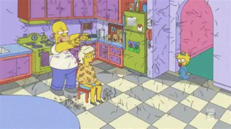 Homer Cutting Hair GIF - TheSimpsons HomerSimpson HairCut - Discover ...