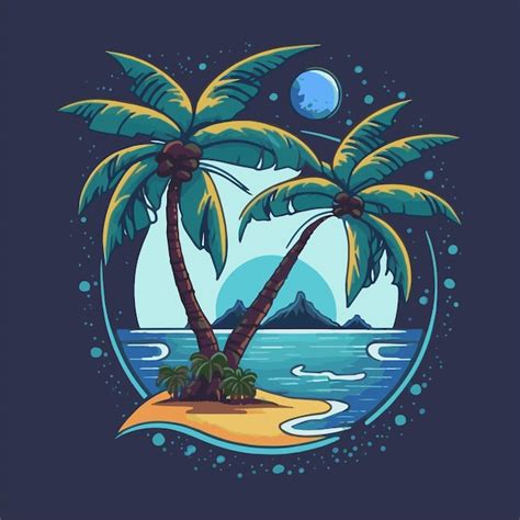 Logotipo De Playa De Isla Tropical Ilustraci N De Insignia De Surf