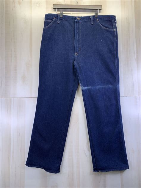 Vintage Wrangler Mens Denim Distressed Blue Jeans Siz Gem