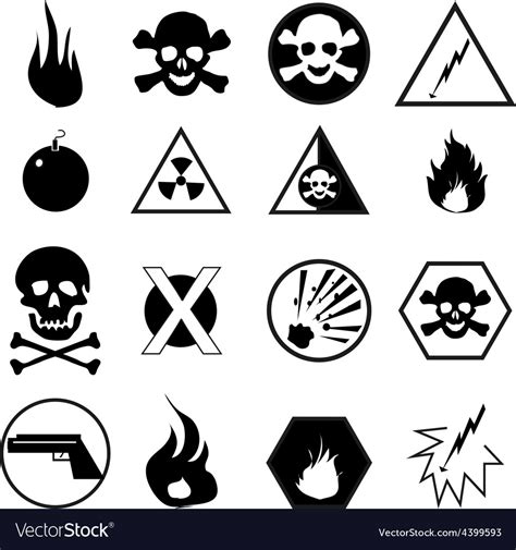 Danger Warning Icons Set Royalty Free Vector Image