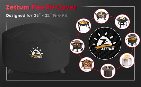 Amazon Zettum Fire Pit Cover Round 32 Inch Outdoor Firepit