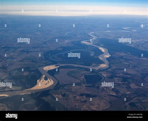 Aerial view of a river meander Stock Photo - Alamy