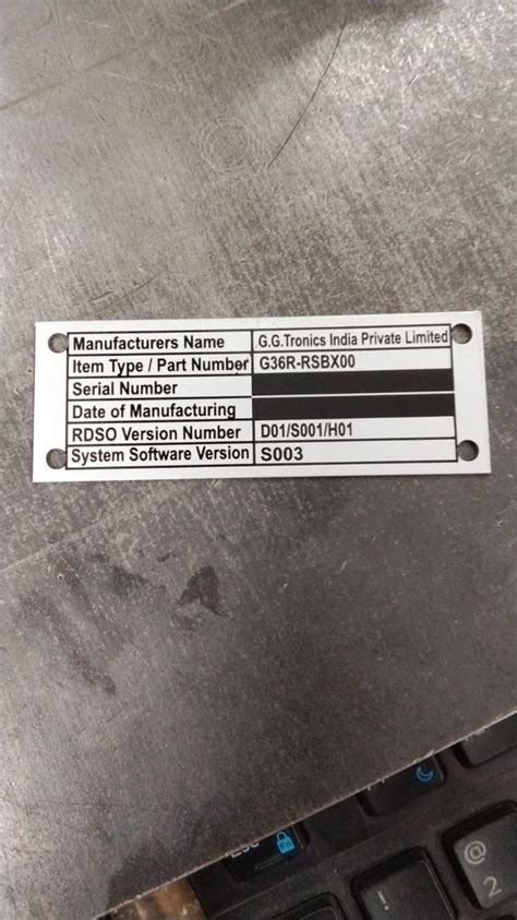 Aluminium White Rectangular Industrial Name Plate For Office Size