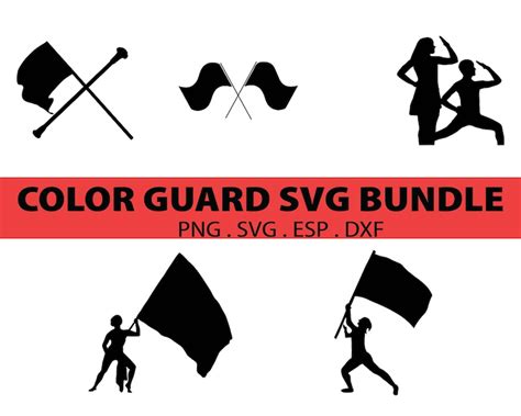 Color Guard Svg Bundle Marching Band Svg Color Guard Svg Color Guard Clipart Svg Color Guard