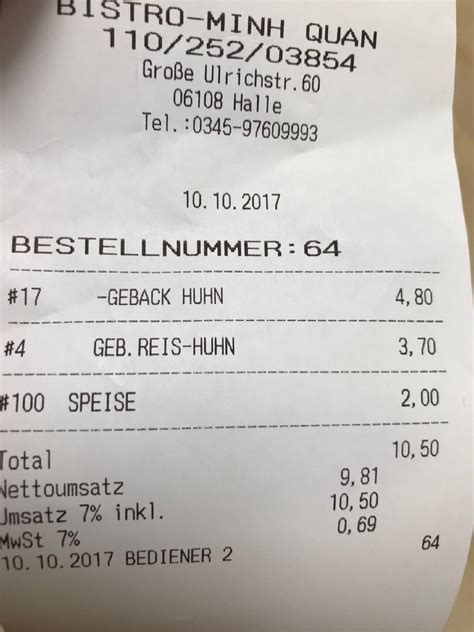 Speisekarte von Minh Quan Asia Food restaurant Halle Saale Große