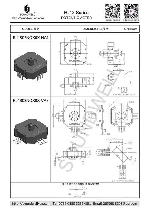 Rj Potentiometer Joystick Potentiometer Joystick Data Sheet Pdf