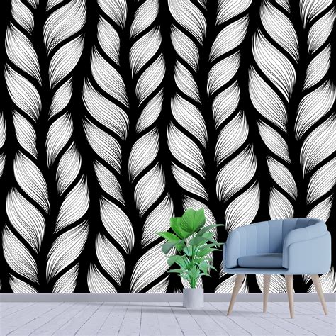 Guest room wallpaper, Black and white pattern - Magic Decor