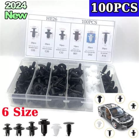 100X Car Body Bumper Rivet Retainer Molding Push PIN Clip Assortments