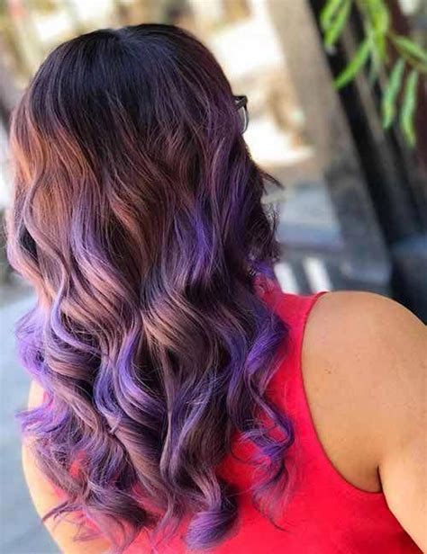 21 Pretty Purple Highlights Ideas For Dark Hair | Purple brown hair ...