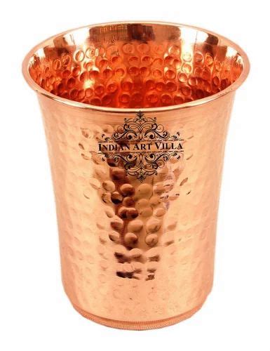 550 Ml Indian Art Villa Copper Hammered Curve Glass 1 Piece At Rs 300