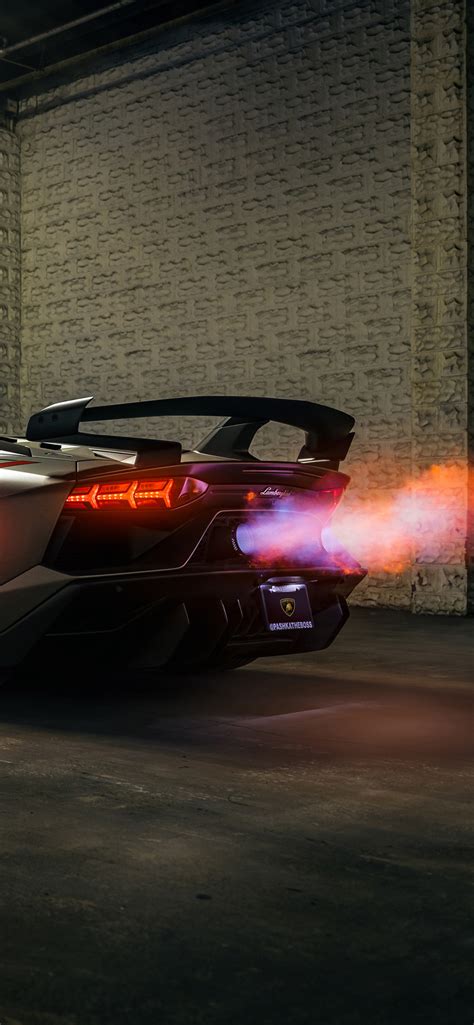 1242x2688 Lamborghini Aventador Svj Back Fire Iphone Xs Max Hd 4k