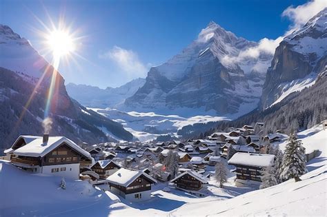 Premium Photo | Winter wonderland in Grindelwald Switzerland