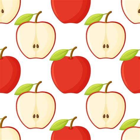 Premium Vector Red Apples Seamless Vector Pattern Tile