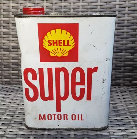 Alte Blechdose Shell Super Motor Oil Deko L Tankstelle Garage