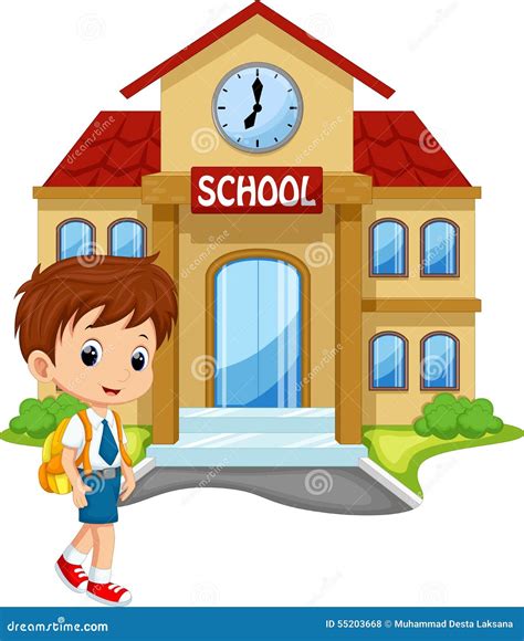 Cute Schoolboy Cartoon Stock Illustration Illustration Of Back 55203668