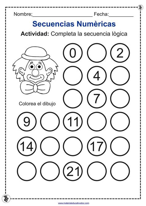 Cuaderno De Actividades De Secuencia Num Rica Para Ni Os De Preescolar