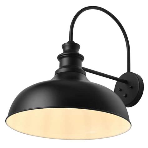 Aiwen Modern 1 Light Black Exterior Outdoor Hardwired Gooseneck Barn