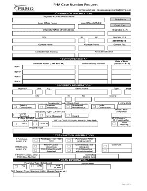 Fillable Online Fha Case Number Request Dave Kevelighan Fax Email