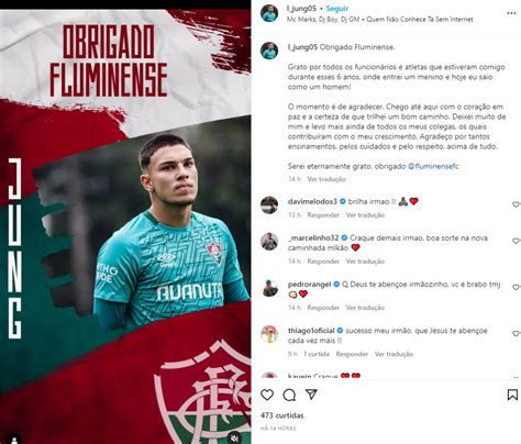 Em rede social goleiro da base anuncia saída do Fluminense