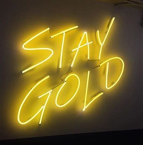 Stay Gold Yellow Aesthetic Pastel Yellow Aesthetic Neon Signs