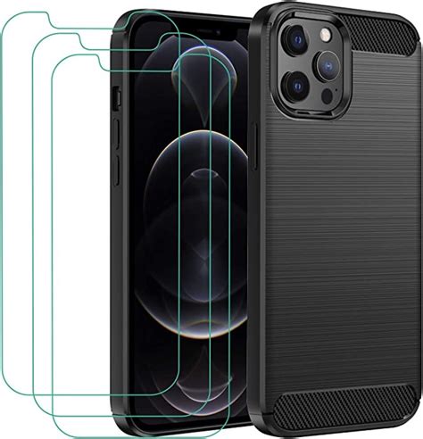 Capa Carbon IPhone 14 Pro 3 Películas Vidro Temperado