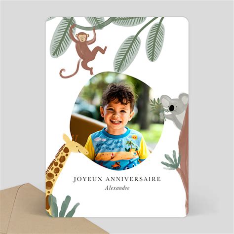 Anniversaire Enfant Amis De La Jungle Popcarte