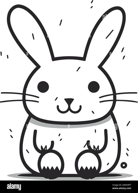 Rabbit Doodle Icon Cute Cartoon Rabbit Vector Illustration Stock