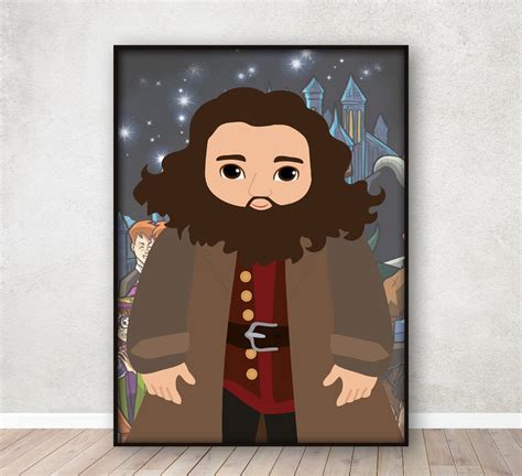 Harry Potter Hagrid Cartoon Poster Childrens Bedroom Wall Art Etsy